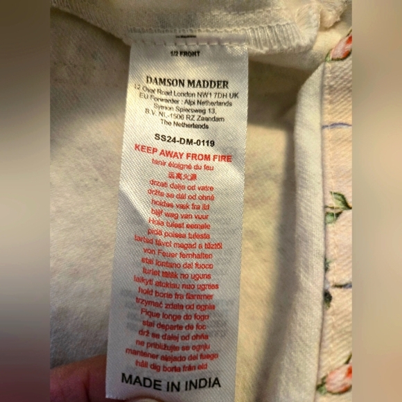 DAMSON MADDER FREE PEOPLE GOODNATURE ECRU FLORAL DENIM JACKET. SIZE 14. - Picture 10 of 11